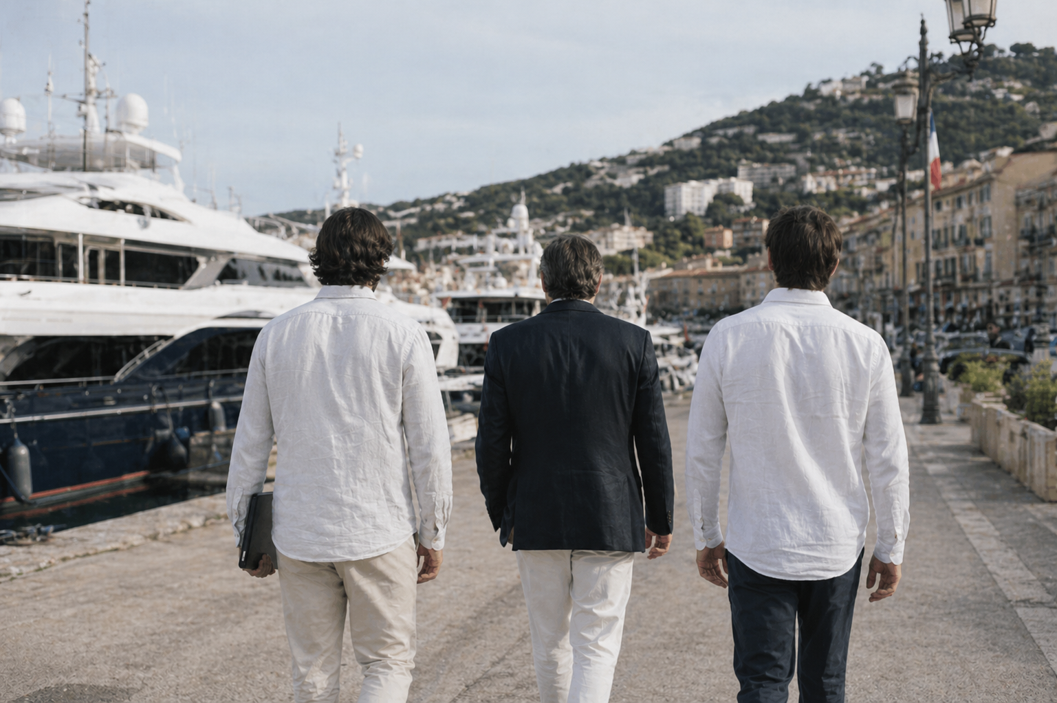 The Côte Blanche team at the port of Saint-Tropez